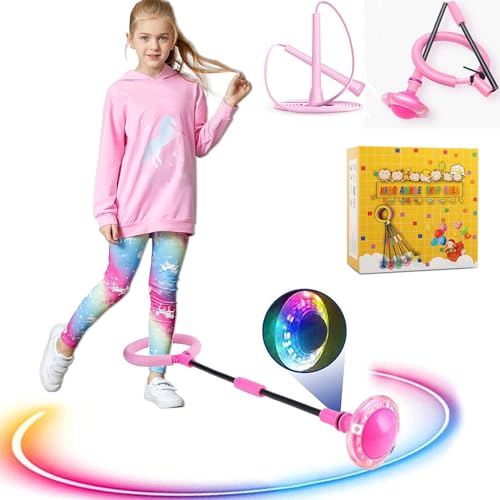 Q-WOOFF Jumping Ball and Skipping Rope, per giocattoli all'aperto per bambini dai 5 ai 12 anni, regali per ragazze di età compresa tra 8 e 12 anni, regali per ragazzi, movimento, giochi di salto