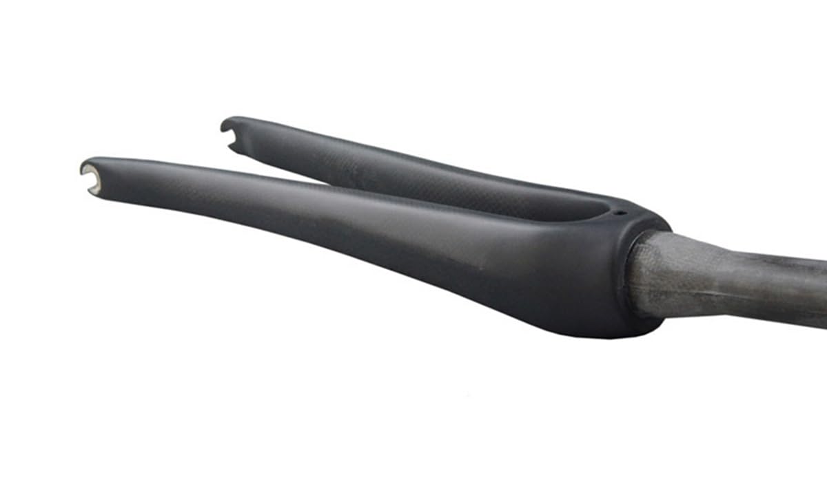 Rower szosowy 700C Sztywne Widelce Z Włókna Węglowego Stożkowa Rura 9x100mm QR Widelec Rowerowy C Hamulec Bezgwintowy Przód Ultralekki (Kolor: Czarny błyszczący, Rozmiar 700c)