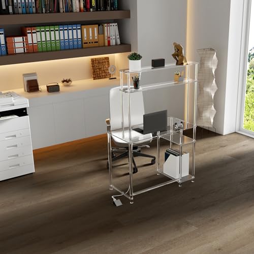 Hmyhum 01005 Acrylic Desk With Charging Station & Hutch thumb #6