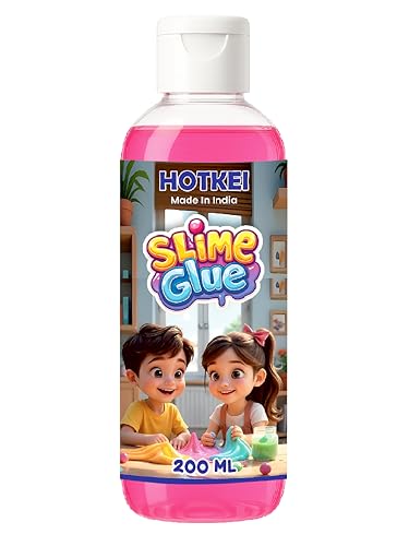 Image of HOTKEI 200 ml Pink Slime Glue DIY Magic Jelly Putty Toy for Making Maker kit Set Liquid Gel Games Birthday Gift Toys for Boys Girls Kids for Making Slime at Home 3 to 10 Years
