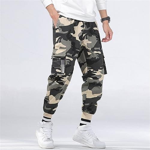 Wjnvfioo Men Slim Camo Pants Pocket Solid Colorcargo Pants Hiphop Men Harem Pants2