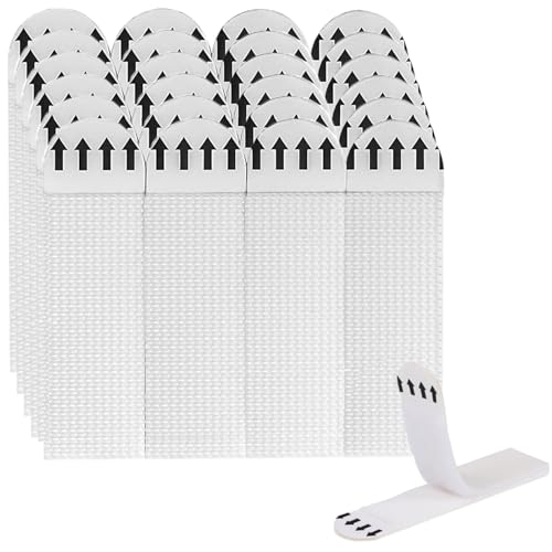 FAINCA 25 Stück Klettverschluss Selbstklebend 93 X 19 mm Klettband Selbstklebend Extra Stark Kein Lochen Erforderlich Klettband für Fliegengitter Keine Rückstände für Waschtische Autozubehör