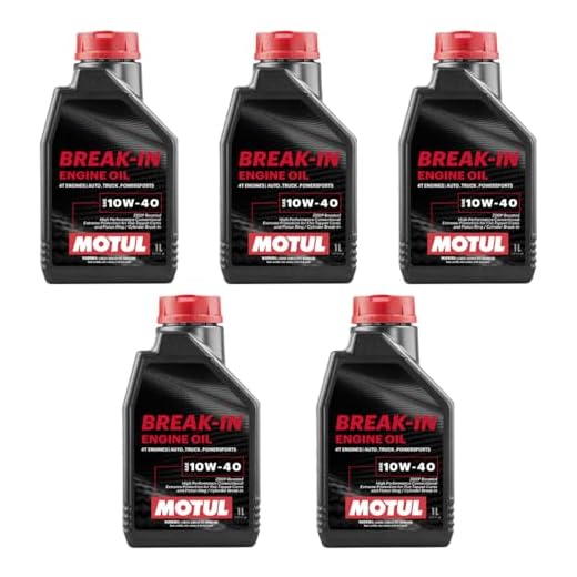 108080 Set of 5 Break-in 10W-40 Mineral Oil 1-Quart Bottles