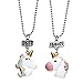 Pibupibu 2 Packs Best Friends Kids Children Resin Pendant Necklace (Unicorn B)