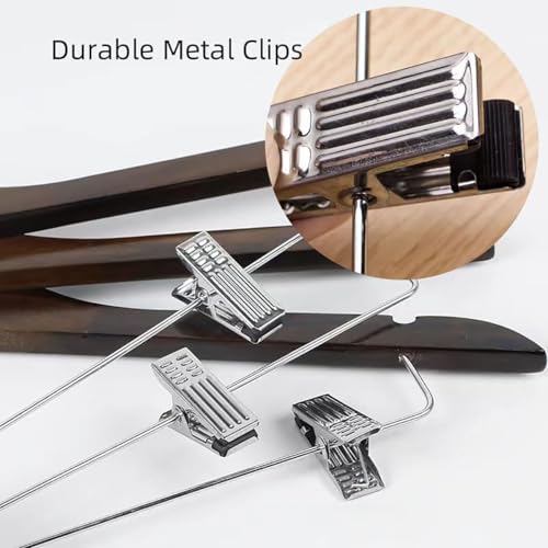 20 Pack Wooden Hangers with Clips High-Grade Wooden Suit Hangers Skirt Hangers with Clips S Wood Hanger with Durable Metal Clips for Blouse, Dress, Coat, Jacket (Vintage, 20) by AMTEADM - Image 4