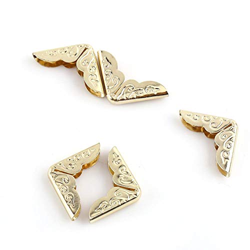 GOTOTOP 100 Stück Eckenschutz Metall, mit fein geschnitzter Oberfläche für Buch, Scrapbooking, Alben, Menüs, Ordner Datei