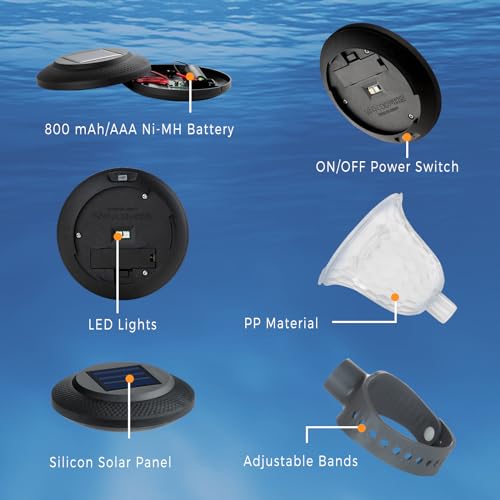 SALMOPH Luzes de piscina para piscinas acima do solo, decoração de piscina com moldura impermeável,