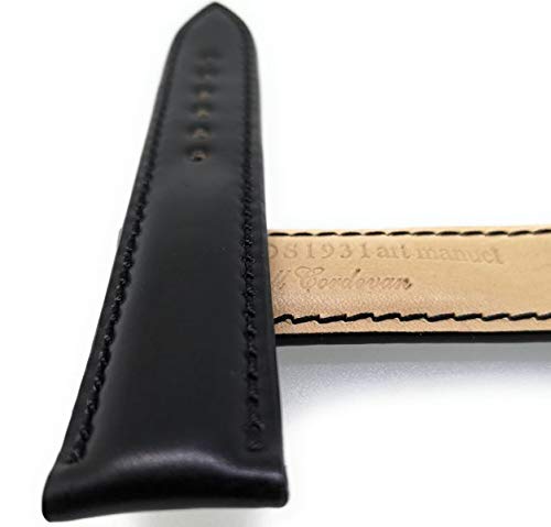 Rios Cordovan pasek do zegarka Chicago 22 mm czarny pasek całkowicie wyprodukowany w Niemczech