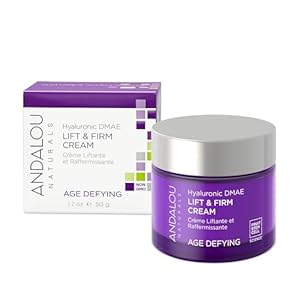 Andalou Naturals Hyaluronic DMAE Lift & Firm Skin Cream | Anti Aging Face Moisturizer With Hyaluronic Acid |Helps Reduce Fine Lines & Wrinkles | 1.7 oz