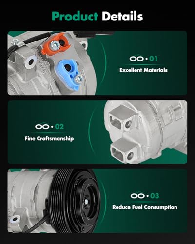 Image of SCITOO AC Compressor for Chrysler for 300 2.7L 2005 | Fast Cooling, Ultra Low Noise (≤72 dB)Air Conditioner Compressor with Clutch, Easy Installation, 4596490AB 4596490AC
