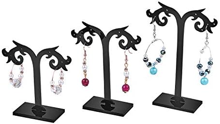 FINGERINSPIRE 9Pcs 3Styles Black Earring T Display Stand Plastic Jewelry Display Holder Tree Shape Earring Display T Stand Sets with Different Sizes for Photography Jewelry Props