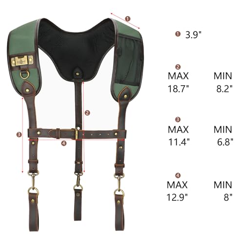 Canvas Tool Rig Belt Bag with Suspenders for Carpenter Framers Electricians by TOURBN - Image 5