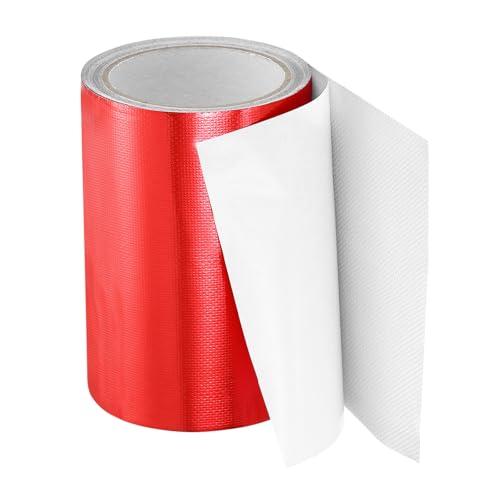 Image of PATIKIL Awning Repair Tape 6 inch x 26ft Waterproof Canvas Tape High Adhesive Tear Repair Patch Kit for PVC Tarpaulin Tent Awning Fabric RV Sail Boat Cover, Red