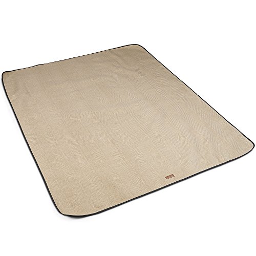 VonShef Picnic Blanket - Large 58" x 71" Soft Waterproof Folding Picnic Blanket for Outdoor Picnics, Beach, Camping - Herringbone Pattern - Thumbnail 5