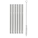 Produktbild WMF Baric Glasstrohalme-Set 7-teilig, 6 Trinkhalme gerade mit Reinigungsbürste, umweltfreundlich, Glas Strohhalm wiederverwendbar, für Heiß-/ Kaltgetränke