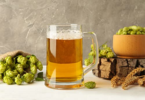 Kook Glass Beer Mugs Set, With Handles, Large Drinking Cups For Tea, Coffee, Root Beer Floats, Dishwasher And Freezer Safe, Clear And Durable, 22 Oz, Set Of 2 #TOP3