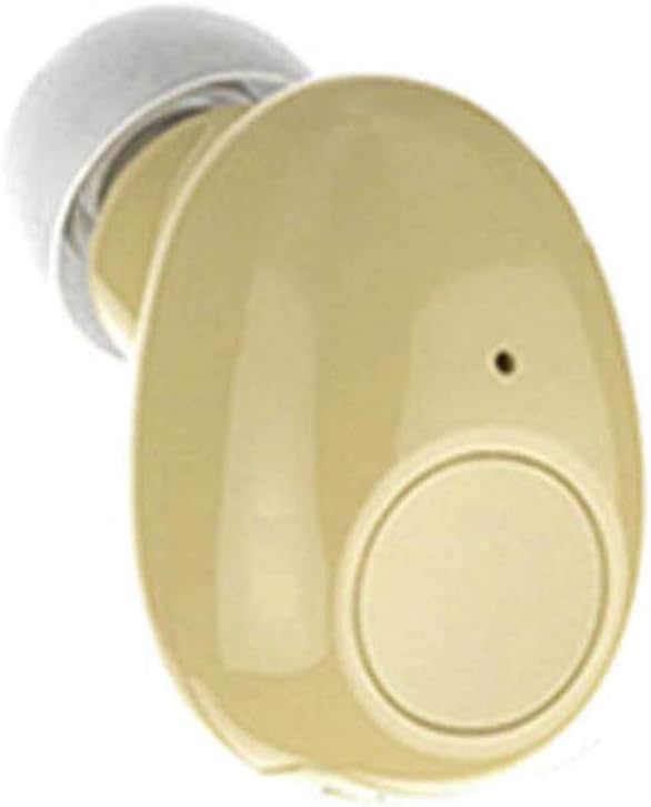 NVAHVA Single Bluetooth Earpiece10 Hrs Playtime,Wireless Headphone, Mini Headset Hands-Free Car Earphone,Cell Phone Bluetooth Earbud for iOS Android Smart Phones PC TV Audiobook (Beige)