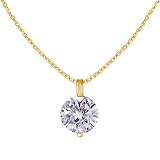 IGI Certified 1/2 TO 3 Carat Lab Grown Diamond Solitaire Pendant Necklace in 14K Yellow Gold for Women, D Color, VS Clarity, 14' to 24' Chain with 2' Extender lab grown diamond 0.25 DWT 14.0 Inches