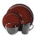 Gibson Elite Soho Lounge Round Reactive Glaze Stoneware Dinnerware Set, Service for Four (16pcs), Red