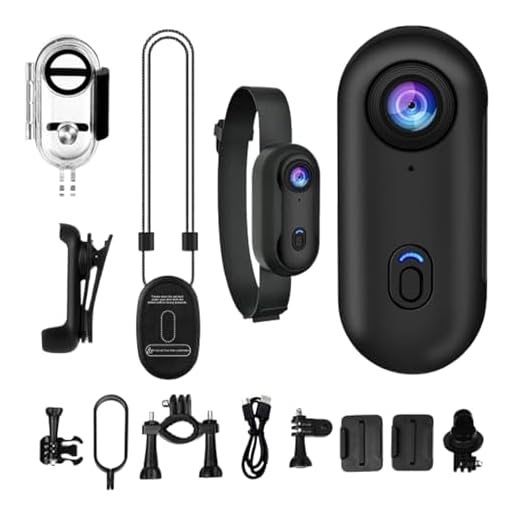 Caméra d'action au pouce – Caméras avec enregistrement audio et vidéo | Caméra d'action portable | Étanche 4K avec magnétique et clip à 360° pour cyclisme, moto, gym, randonnée, voyage, sports de