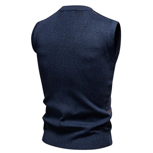 Men’s Stripe V-Neck Sleeveless Sweater Vest – Solid Knit Vests for Men, Classic Pullover Style, Mens Knitted Sweaters3