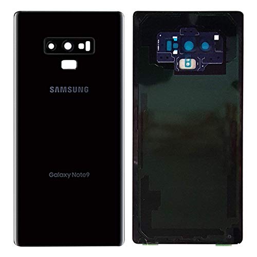 Best OEM Back Glass Door Cover Housing Installed Camera Frame, Lens Adhesive Replacement Samsung Galaxy Note 9 - All Models - N960 (Black)