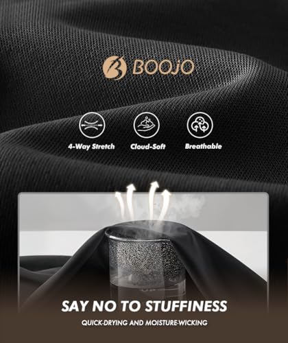 BOOJO 5 Pack Workout Shirts for Men-Quick Dry Black Gym Moisture Wicking Short Sleeve T-Shirts for Running Athletic Casual