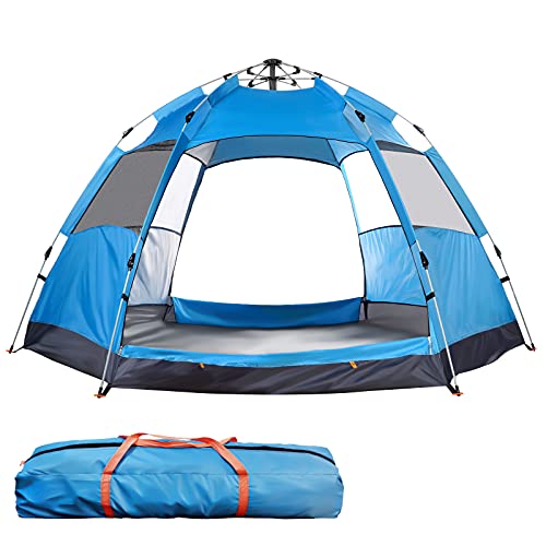 Carpa de camping impermeable para 3-4 personas con lluvia miniatura 1