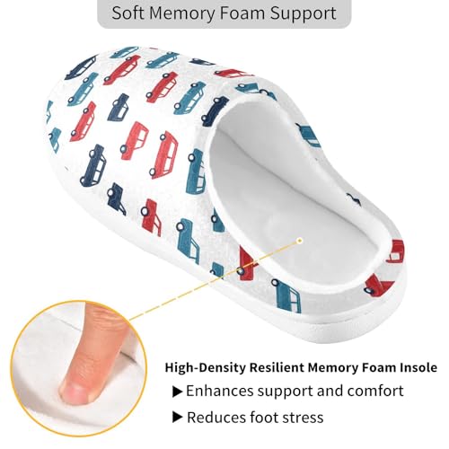 House Fuzzy Slippers Cars Red Blue Anti-Slip Warm Shoes for Womens and Men 208617532