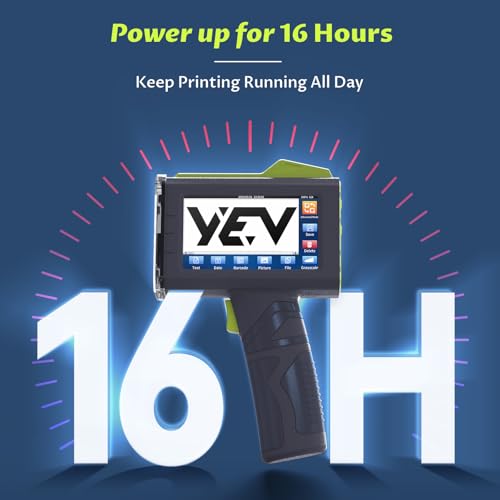 Image of YEV Handheld Inkiet Printer VP127 Upgraded Enhanced 16-Hour Continuous Printing with Photoelectric Sensor for Batch Numbers, Logos, Serial Numbers, Barcodes, and QR Codes on Various Materials (Green)
