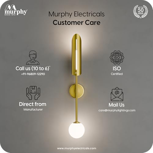 Image of Murphy Alaris Brass LED Wall Light 12W | Gold Decorative Wall Lamp | 3 in 1 White Color Modes | Aluminium Body | Indoor Designer Wall Light | 2 Year Warranty | Pack of 5