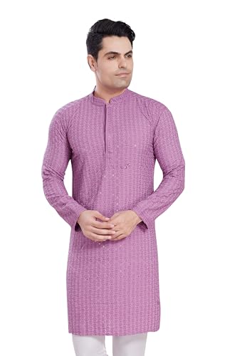 Image of DIVISIVE Men's Sequince Embroidered Cotton Blend Only Slim Fit Kurta
