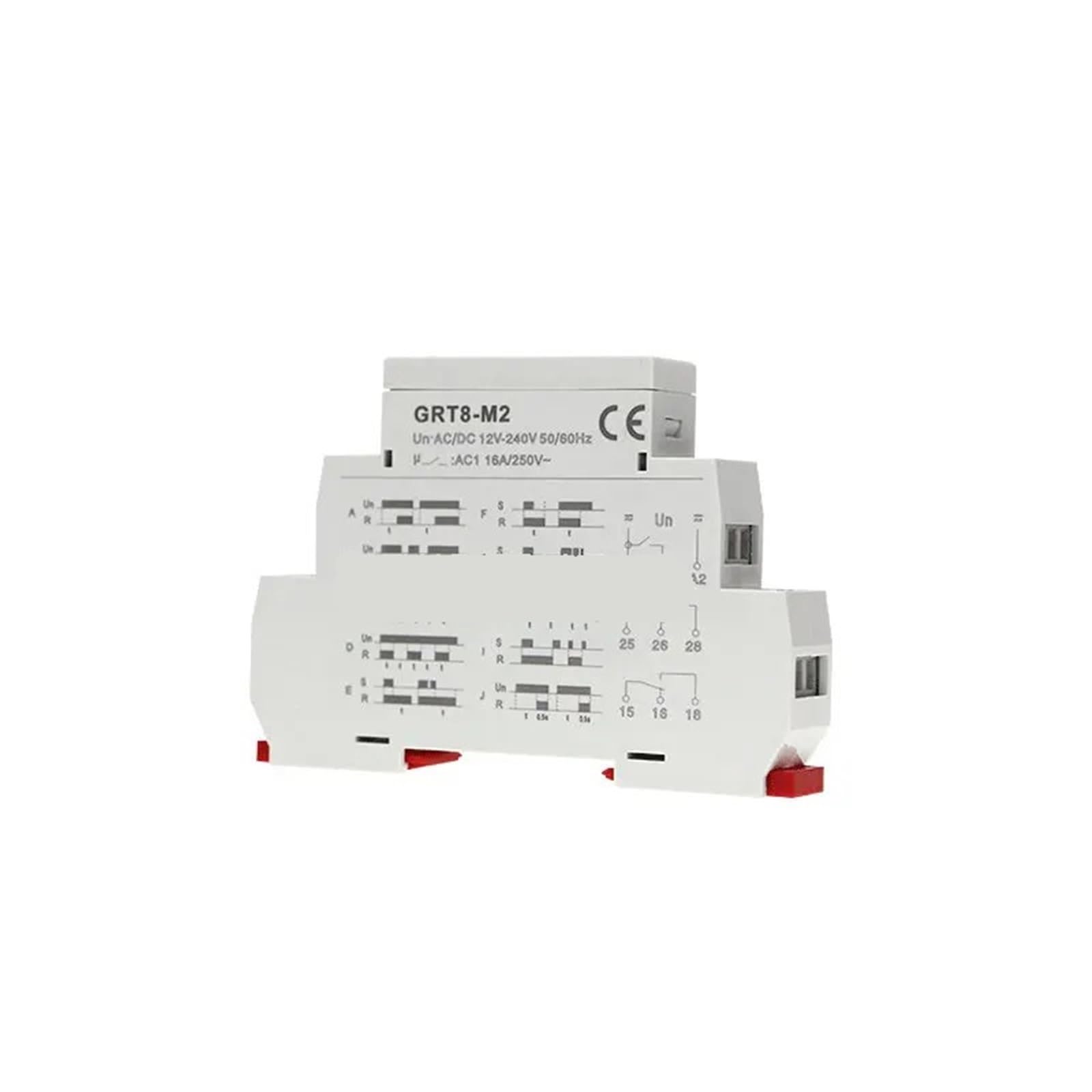 1 szt. Wielofunkcyjny automatyczny przekaźnik czasowy do szyny DIN AC DC 12 V 24 V 220 V SPDT DPDT przełącznik sterujący wielofunkcyjny przekaźnik czasowy GRT8-M (1 grupa ACDC12-240V)