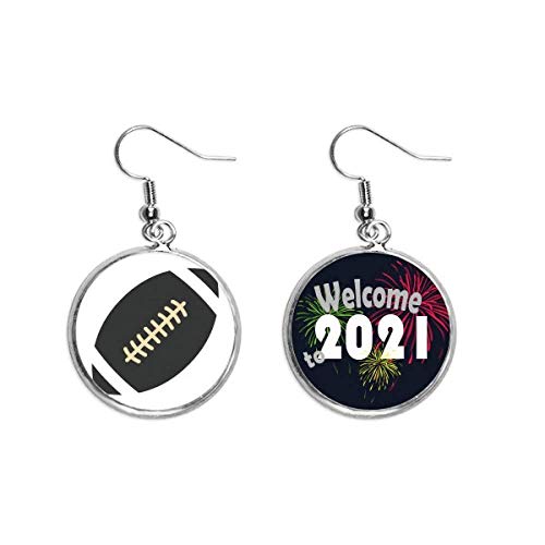 Pendientes de fútbol de diseño geométrico en plata ideales para look de oficina y partidos