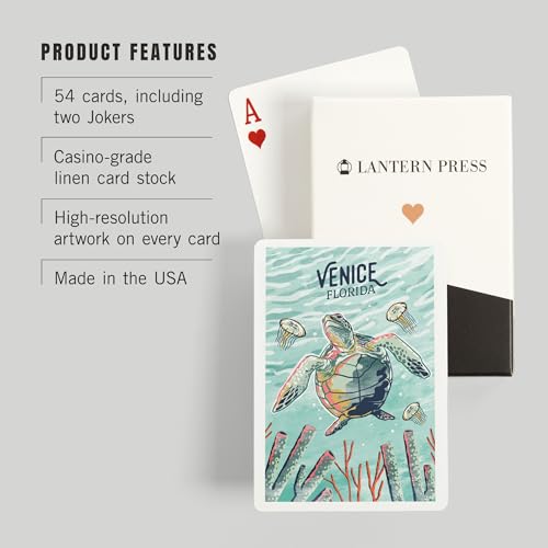Lantern Press Naipes Póker Venice Florida 52 Cartas miniatura 3