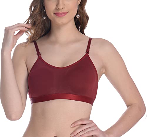 Image of FIMS - Fashion is my style Women Cotton Sports Bra for Gym, Yoga, Running Bra for Girls, Racer Back, Full Coverage, Multicolor, Cup B, See Main Image to Check How Many Bra You Will Get