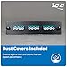 ICC LC-LC Fiber Optic Adapter Panel, LGX Compatible, 12 Fibers, Multimode 10G, Aqua 94V-0 Adapters, Push Fasteners, Black Steel