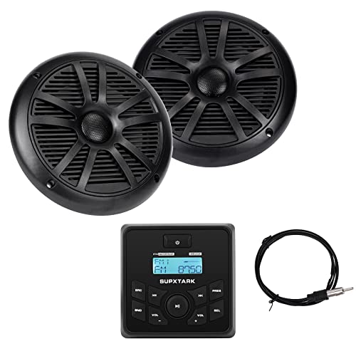 Marine Stéréo Bluetooth radio étanche et haut-parleurs 6.5 noir