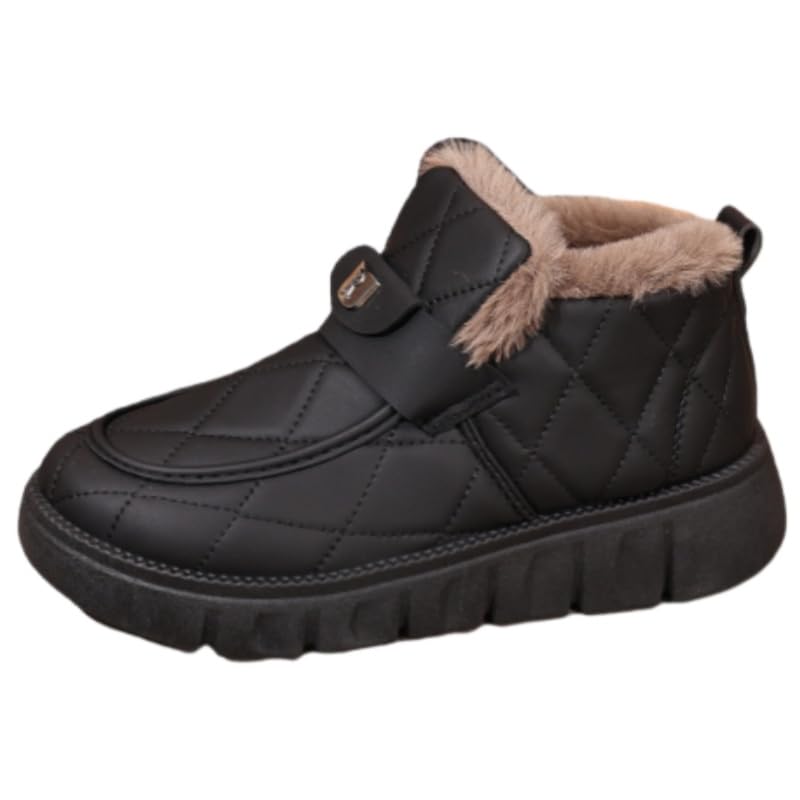 Womens large-size snow boots with thick lining providing warmth and comfort Anti-slip and durable Winter cotton boots