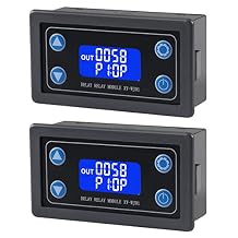 2pcs Delay Relay Module DC 6-30V Timer Relay 12V 24V 0.01s-9999min 50mA XY-WJ01 LCD Display Digital Timer Cycle Delay Switch Module AC 220V Power On-Off Controller with Switch Button Case