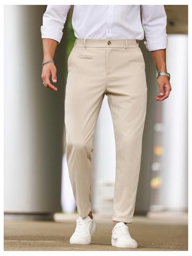 Floerns Men's Dress Pants Straight Leg Work Chino Pants Business Suit Pants4