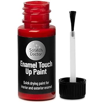Scratch Doctor Enamel Touch Up Paint 15ml Easy and Quick Drying Suitable for Kitchen Appliances, Bathroom, Metal, Radiator, Fridge, Shower, Sink (Red)