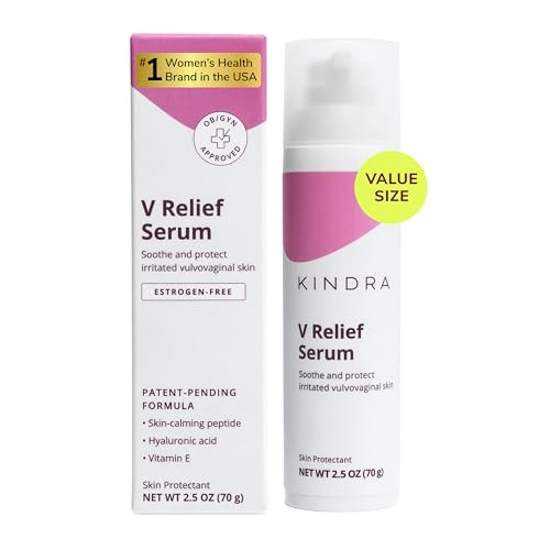 Kindra V Serum XL Vaginal Moisturizer - OBGYN Recommended For Itching Burning Thinning Odor Support with Hyaluronic Acid Estrogen-Free pH-Balanced - 60 Applications
