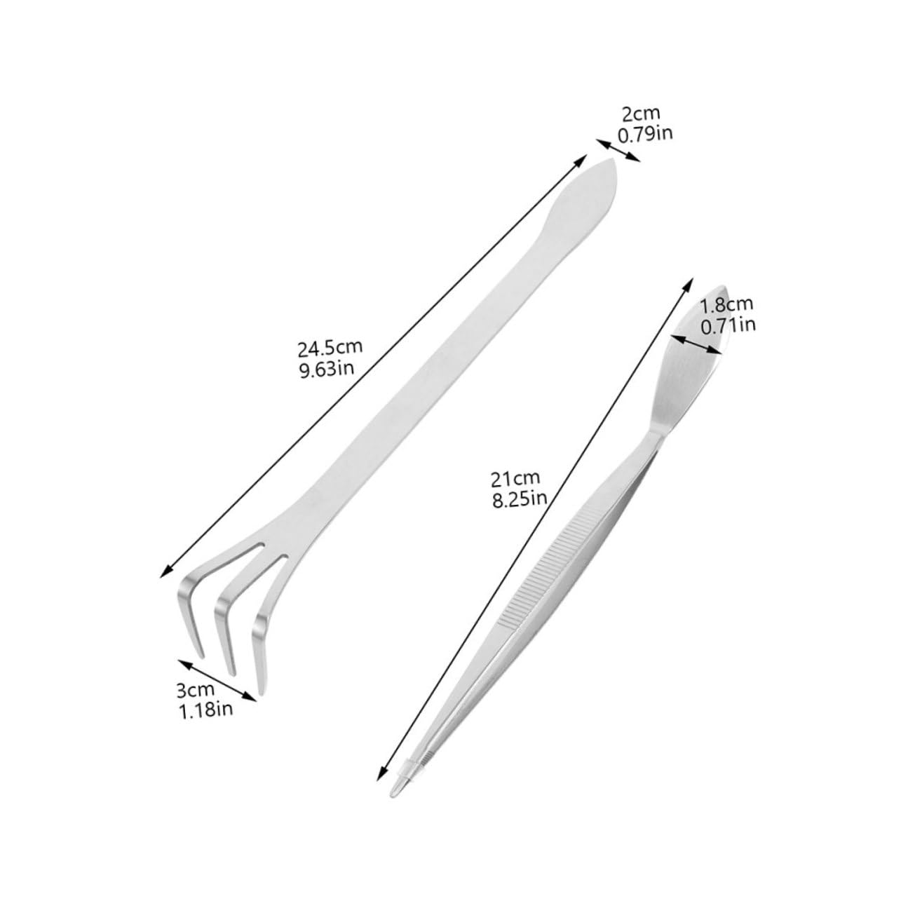 Levemolo Stainless Steel Bonsai Kit: Tweezers Rake Spatula for Soil Aeration Moss Management