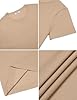 COOFANDY Men's T-Shirts Short Sleeve Knitted T Shirt Men Crew Neck Casual Tops Khaki 3XL #4