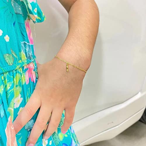 Pulseira Infantil bebê / criança com figa figuinha banhada a ouro 18k e Antialérgica.
