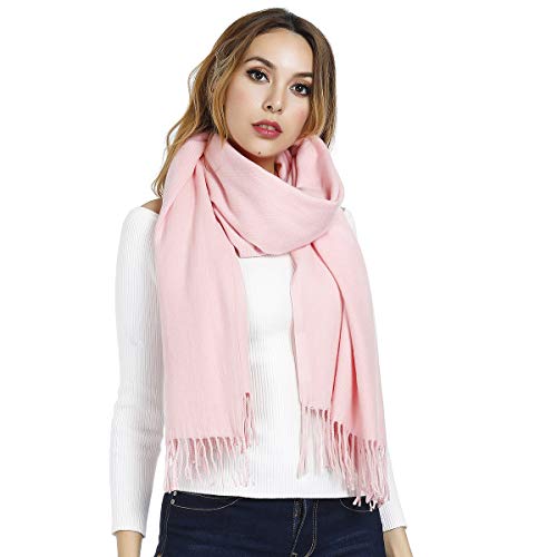 Gogogoal Hiver Écharpe Femmes Hommes Dames Cachemire Pashmina Châles Doux Épais Mode Foulards Grand XXL Longug Rose Cover