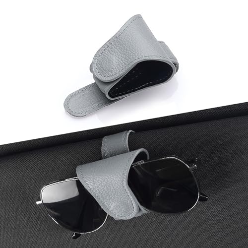 UGSHY 1 PC Car Sun Visor Sunglasses Clip, Leather Half ...