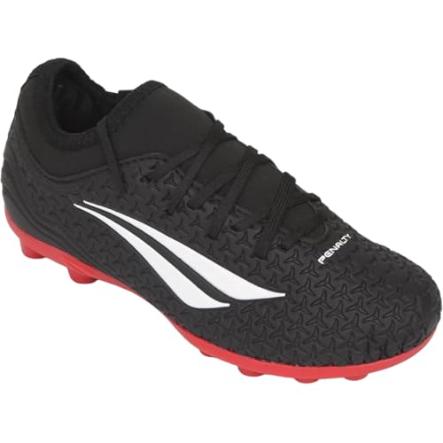 Chuteira Penalty Campo S11 Kids XXI Preta e Branca - Infantil - 33 - Preto