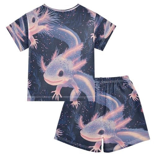 Pajama Sets Short Sleeve Aquatic Creatures with Glow Soft Cotton Summer Sleepwear 2 Piece PJS Size 5-14T2